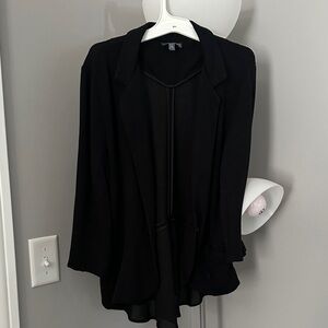 Black Open Front Blazer